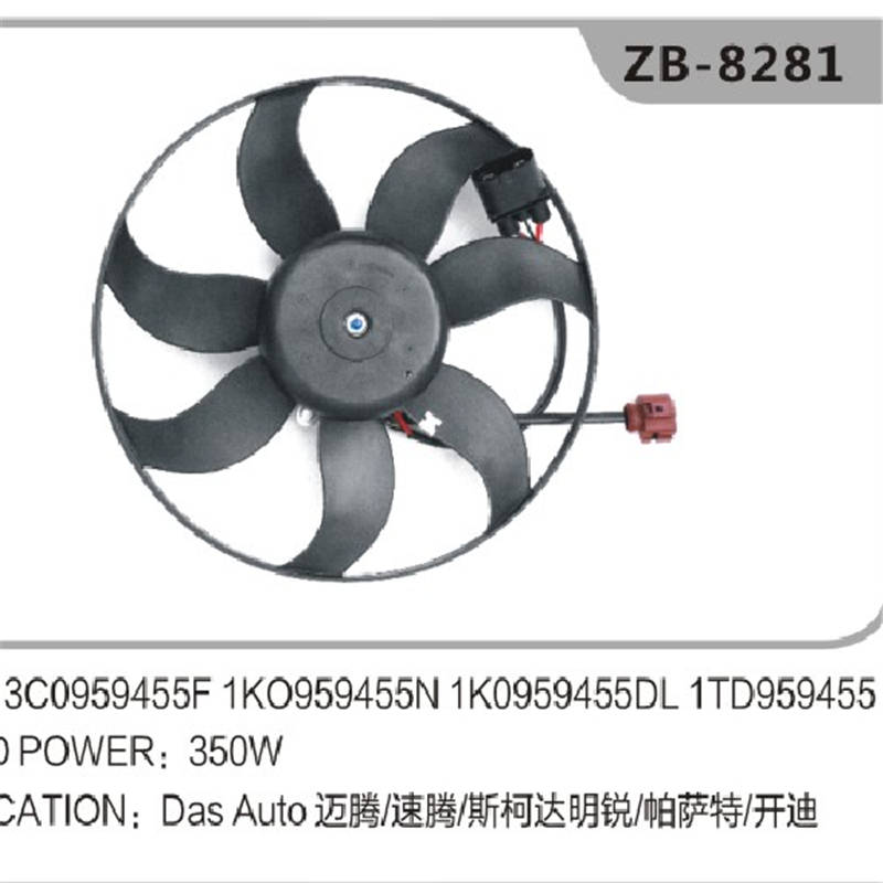 3C0959455F ventiladores do radiador de refrigeração para VW Golf